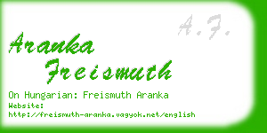 aranka freismuth business card